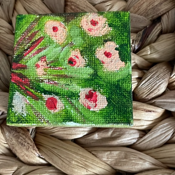 Floral Oil Canvas Painting Bundle 4x4 inches (Unframed) - Picture 7 of 10